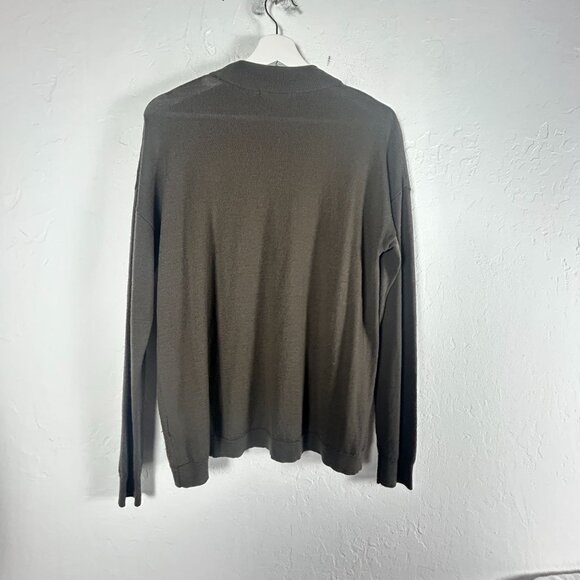 Uniqlo Women's Wool Mock Neck Sweater Olive Green Medium Pullover Long Sleeve - Picture 2 of 8